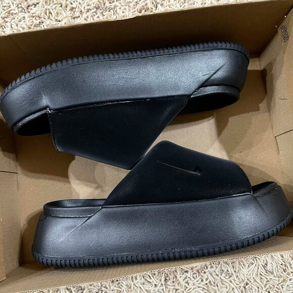 Nike Women’s Calm Elevation Slide Sandals Shoes Black IO0495-001, Size 9 - Picture 3 of 16